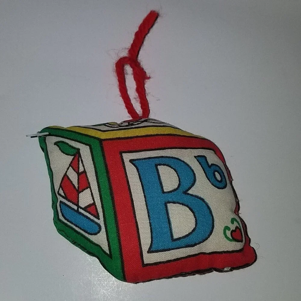 VTG Fabric Christmas Ornament Lot Soldier Jack in Box Block Duck Handmade AS IS